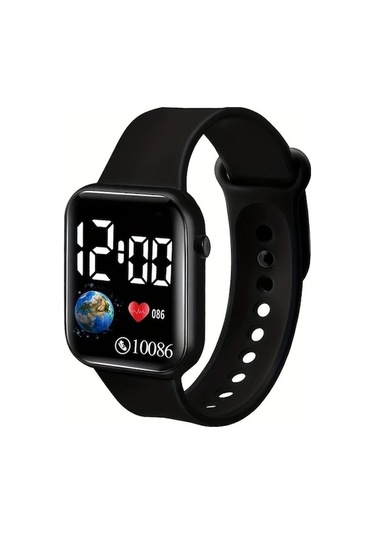 Trendooze Cloud011 Beyaz Dijital Saat, Dünya Kalp Kordon, Fitness Saat Beyaz