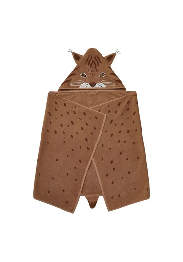Çocuk Banyo Havlusu Kahverengi 70 x 140 CM Başlıklı 0 - 5 Yaş