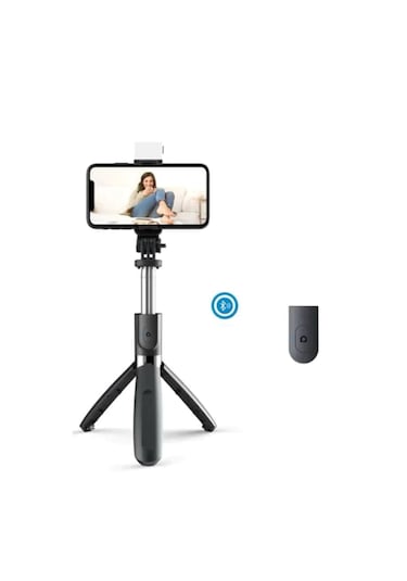 N09s Telefonlar İçin Işıklı Bluetooth Selfie Çubuğu 90 Cm-al4641