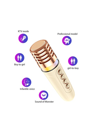 Mufunye Kablosuz Mikrofonlu Karaoke Makinesi Bt Mikrofon Ve Hoparlör Rgb Işık Efektli Ktv Seti 3d Surround S G