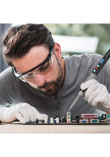 Yifomall 90w Dijital Lcd Kaynak Demiri Seti - Programlanabilir Sıcaklık Ayarı, Otomatik Uyku Modu, Büyük Destek Ve Tam Zımba Takımı Eu Standartı