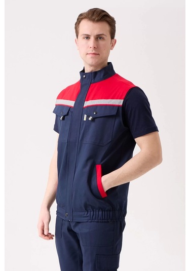 İş Yeleği Gabardin Kumas Yazlık Grikırmızı Reflektörlü Royal Hafif Nefes Alabilir Çok Cepli Lacivert-kırmızı İş Yeleği Gabardin Kumas Yazlık Grikırmızı Reflektörlü Royal Hafif Nefes Alabilir Çok Cepli Lacivert-kırmızı