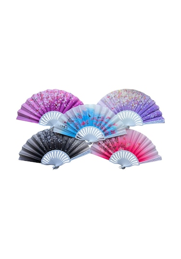 Plastik Kumaş Yelpaze 12 Li Karışık Ob-047