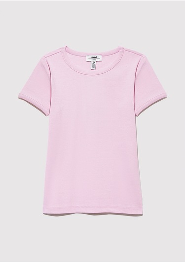 Mavi - Fitilli Pembe Basic Tişört 7610260-86953 Pembe