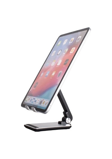 Voguecode Evrensel Mini Katlanabilir Cep Telefonu Tablet Tutucu Masaüstü Alüminyum Alaşımlı Braket Standı Siyah Yok Havalandırma E13kda