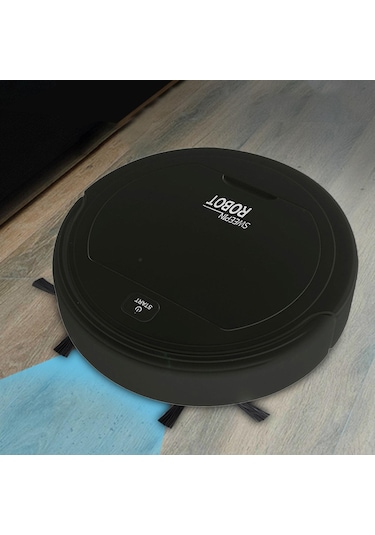 Suntek 3'ü 1 Arada Robot Süpürge Düşük Gürültülü Siyah Siyah