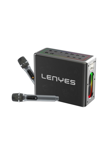 Lenyes S861 12.000mah Powerbank Özellikli Çift Mikrofonlu Bluetooth Speaker Hoparlör V5.0 Siyah