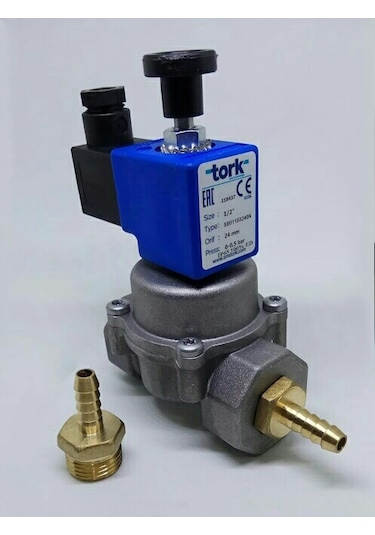 Karavan Lpg Gaz Alarm + 1/2'' Selenoid Vana Güvenlik Seti 12VDC Gri - Mavi