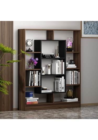 Venüs Kitaplık - Ceviz / Siyah