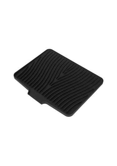 Springsun Siyah Silikon Tabak Kurutma Matı - Hızlı Su Akışı, Isı Dayanıklı, Multifonksiyonel Mutfak Islaklığı Koruyucu 40x33cm Siyah