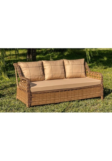 S Collection Rattan Bahçe Takımı Oturma Grubu 3'lü - 7 Kişilik Kahverengi