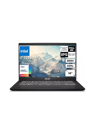 MSI Modern 14 C12MO-1039XTRAT3 i7-1255U 16 GB 1 TB SSD 14" Dos Dizüstü Bilgisayar