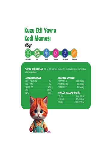 Propaw Kuzu Parça Etli Jöleli Premium Tahılsız Yavru Kedi Maması 415 G