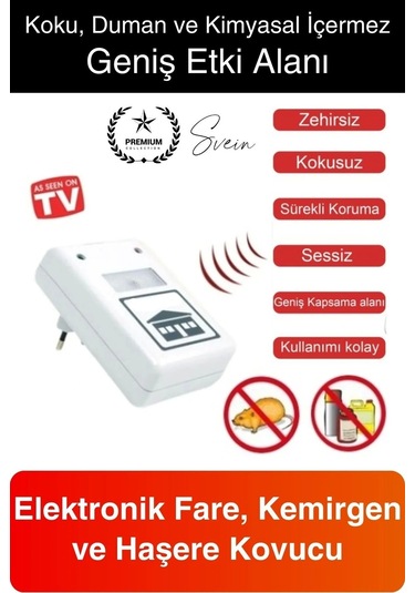 Elektronik Fare Ve Haşere Kovucu Uzaklaştırıcı Böcek Ultrasonik Sinek Örümcek Karınca Savar