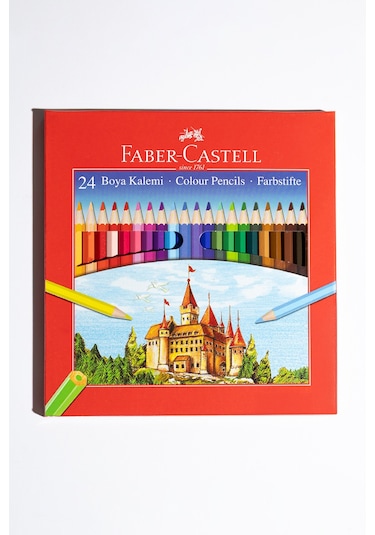 Faber-Castell Karton Kutu Boya Kalemi, 24 Renk, Yumuşak ve Canlı Renkler, Kolay Açılır