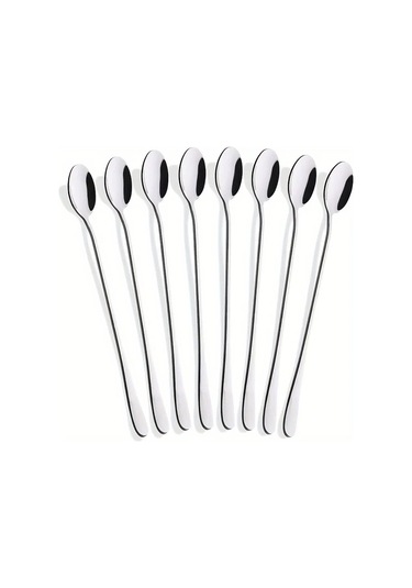 Xuweiwei 4 Parça Paslanmaz Çelik Buz Ve Kahve Kaşığı Seti Uzun Saplı Dayanıklı Gümüş