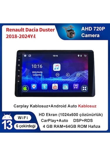 Renault Dacia Duster 2018-2024yıl Android 4gb Ram 64gb Multimedya