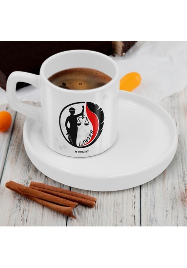 Bk Gift Kişiye Özel Sunum Tabaklı Avukat Tasarımlı Kahve Fincanı-13, Sevgiliye Hediye, Arkadaşa Hediye, Avukata Hediye Kobitmeyen137777 Bk Gift
