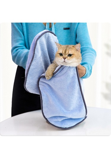 Evcil Hayvan Banyo Havlusu Kadife Havlu 35 77cm Pembe