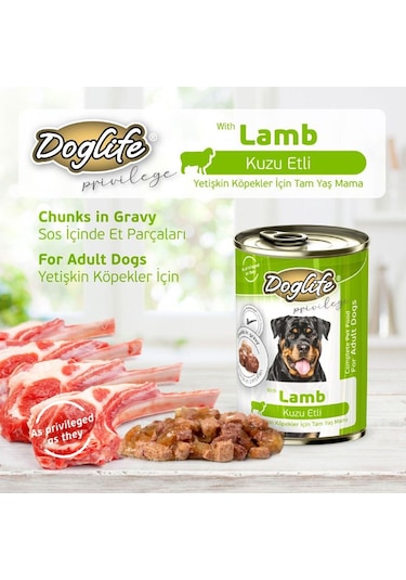 Doglife Kuzulu Yetişkin Köpek Konservesi 400 G