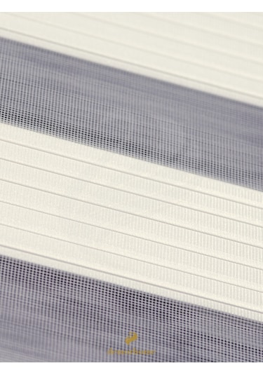 Br Demor Home Geniş Pliseli Ekru Zebra Stor Güneşlik Perde Metal Kasa Ekru