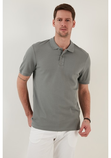Buratti Pamuklu Regular Fit Düğmeli Erkek Polo Yaka T Shirt 5902281 Açık Haki