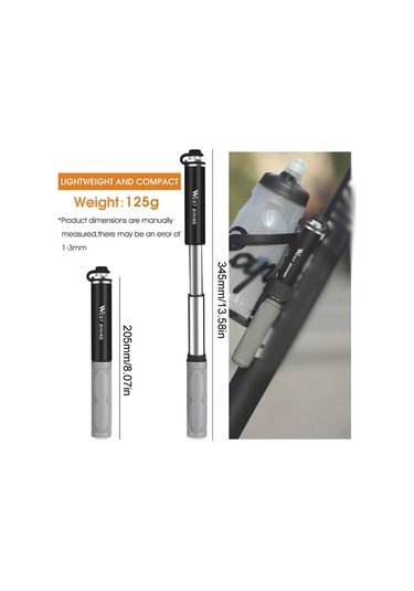 Mufunye 120psı Yüksek Basınçlı Dağ Bisikleti Pompası - Manuel Alüminyum Taşınabilir Lastik Şişirme Seti Diğer