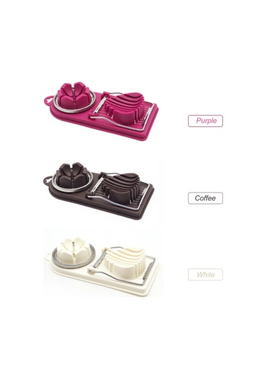 Honmex Mor Ke1001 Yumurta Dilimleyici - Çift Odalı 304 Çelik Ile Sade Dilimler Ve 6 Eşit Parça, Pratik Mutfak Aleti Mor