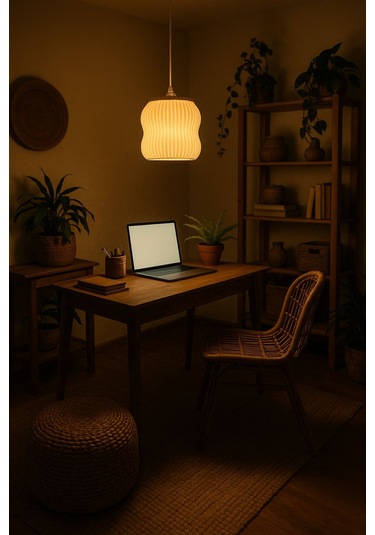 Dekoratif Avize Ice Serisi Ev Ofis Veranda Mutfak Çap 20 Cm Büyük Boy Çok Renkli