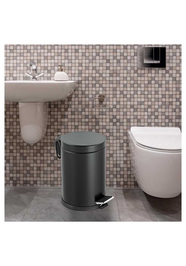 16 Lt Pedallı Çöp Kovası Siyah
