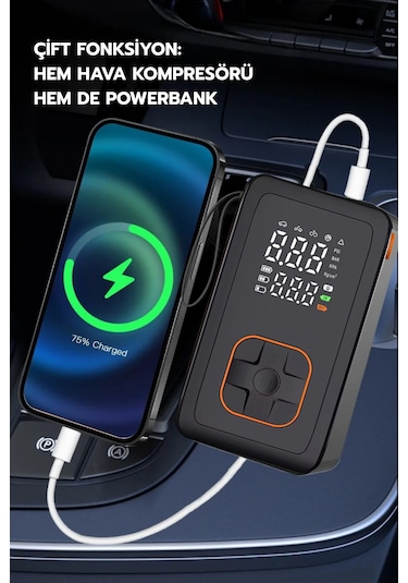 150psı Taşınabilir Kablosuz Şişirme Pompası Bisiklet-araba-motosiklet-top Sişirme Pompası Siyah