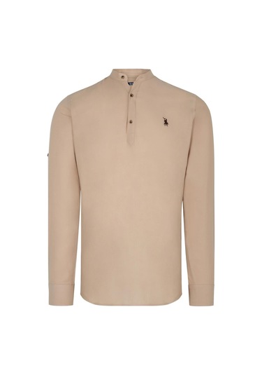 G983 Dewberry Hakim Yaka Erkek Gömlek-bej Bej