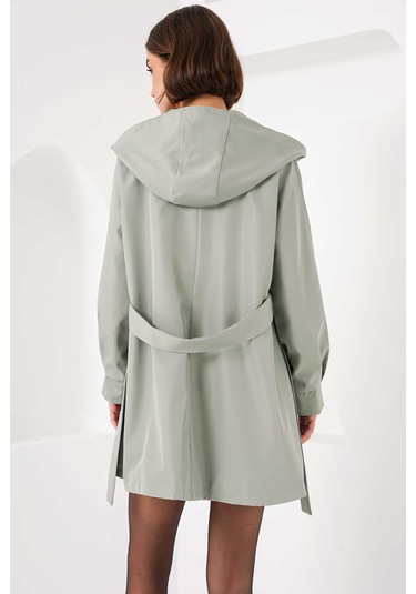 Gabria Çıtçıtlı Trenchcoat Mint Yeşili