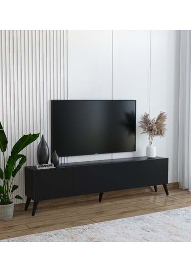Siyah 160 Cm Tv Ünitesi %100 Mdf - Modern Ve Şık Tasarım