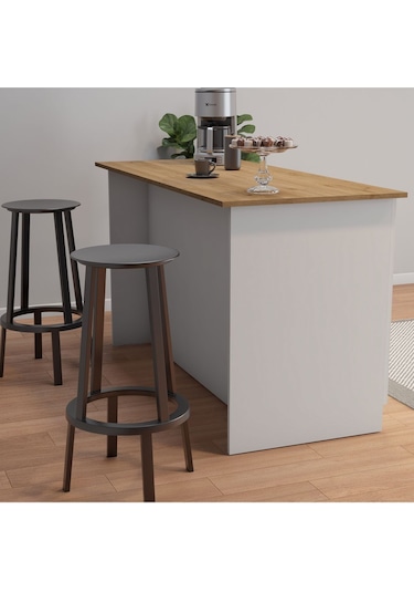 Umg Mobilya Patentli 160lık Benzila Siyah Kulplu Ada Mutfak, Mutfak Dolabı, Çok Amaçlı Dolap Beyaz - Meşe Umg Mobilya Patentli 160lık Benzila Siyah Kulplu Ada Mutfak, Mutfak Dolabı, Çok Amaçlı Dolap Beyaz - Meşe