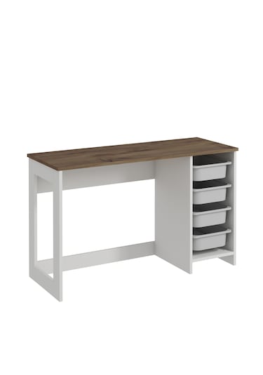 Hero Modern Çalışma Masası - 120 Cm Beyaz/antik Ceviz
