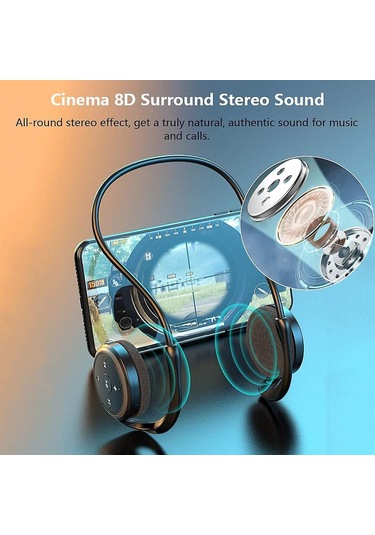 Kablosuz Bluetooth Kulaklık Katlanabilir Hafif Kulaklık Siyah