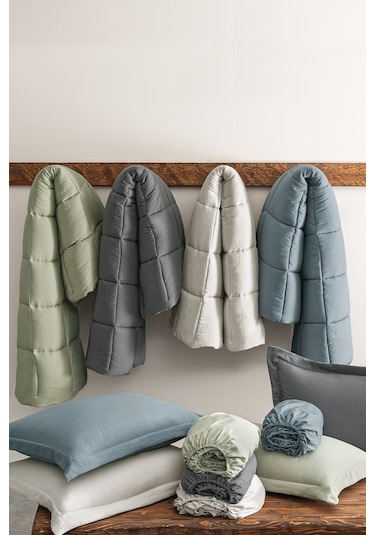 Puffy Mabel Çift Kişilik Comfort Uyku Seti - Defne Yeşil