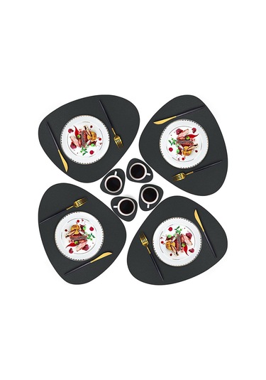 4 Adet Masa Örtüsü Kaymaz Altlık Deri Yer, Açık Mavi Açık Mavi