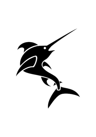 Köpek Balığı Folyo Sticker 40cm Uzunluk Siyah