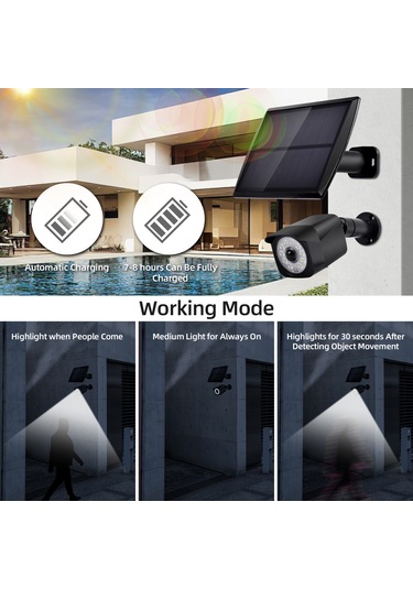 Wezone 2 Adet Güneş Enerjili Hareket Sensörlü Led Aydınlatma - Su Geçirmez Bahçe Ve Garaj Aydınlatması