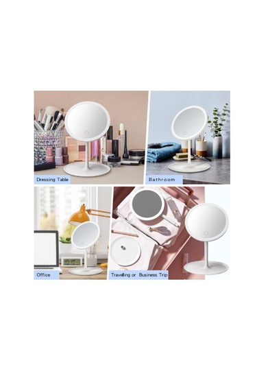 3 Renk Işık Modlu Parlaklığı Ayarlanabilir 90 Oynar Başlıklı Ayna