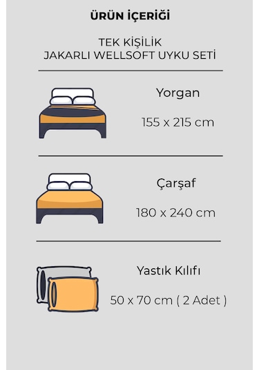 Wellsoft Tek Kişilik Uyku Seti Çift Taraflı Zebra Antrasit