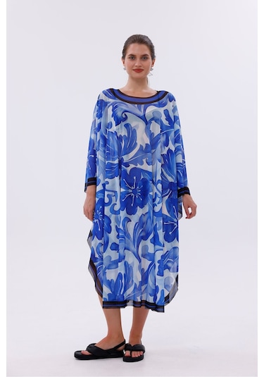 Tarzını Seç Kimono Pareo - Tesettür Pareo - Akdeniz Model 240x135 Cm Çok Renkli