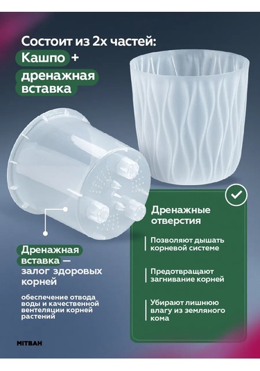 Mıtbah Orkide İçin Saksı, Şeffaf Saksı, 2 Adet, 2,3 L 412453380