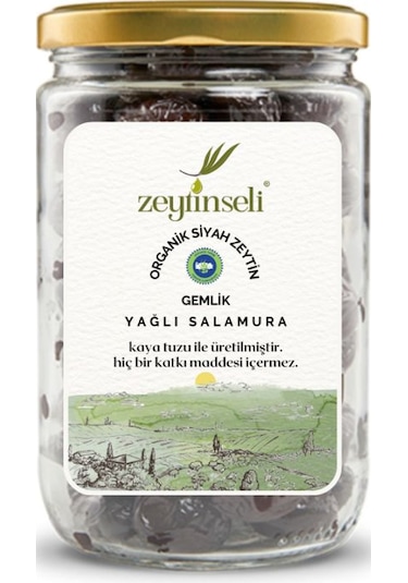 Zeytinseli Organik Siyah Zeytin 450 Gr