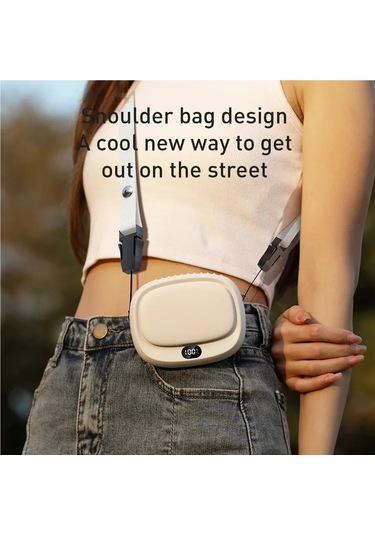 Jialan 1800mah El Mini Fan İşlevli Boyun Asılı Fanlar Ekran İle