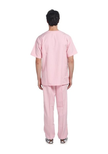 V Yaka Takım Kısa Kol Pembe