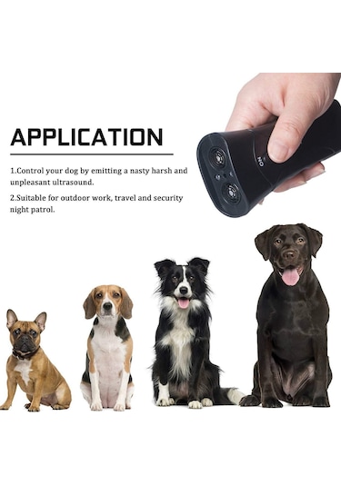 Hallow Ultrasonik Çift Kafa Havlama Önleyici Köpek Eğitim Siyah