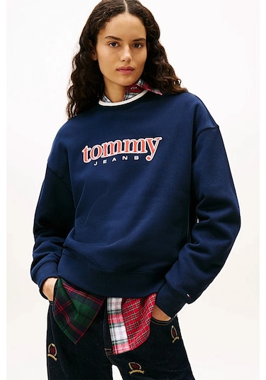 Tommy Jeans Kadın Sweatshirt-dw0dw22565-12528 Mavi